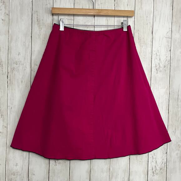 Vintage Heart Soul Y2K Embroidered Flower A Line USA Cotton Skirt Medium - Picture 3 of 7